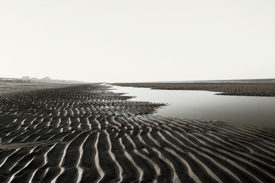 Abstraktion  der Landschaft am Meer von Bergen aan zee, Niederlande